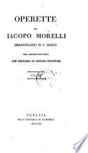 Operette di Iacopo Morelli Vol. III