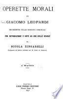 Operette morali di Giacomo Leopardi, ricorrette sulle edizioni originali