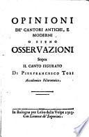 Opinioni de'Cantori antichi e moderni