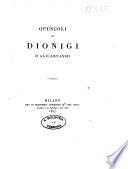 Opuscoli di Dionigi d'Alicarnasso