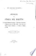 Opuscoli di storia del diritto