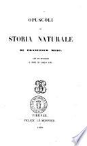 Opuscoli di storia naturale di Francesco Redi