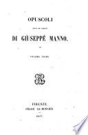 Opuscoli editi e inediti di Giuseppe Manno