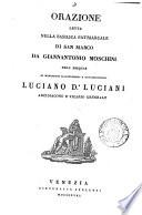 Orazione letta ... nell' esequie di monsignor ... Luciano dr. Luciani