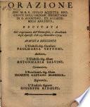 Orazione recitata nel riaprimento dell'Università ... il di 23. Nov. 1724