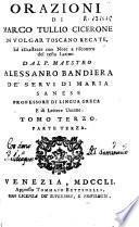 Orazioni di Marco Tullio Cicerone.Tomo secondo. Parte seconda