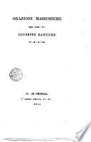 Orazioni massoniche del sub.'. F.'. Giuseppe Rangone P.'.R.'.S.'.32