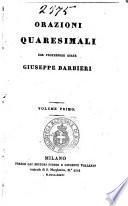 Orazioni quaresimali del professore abate Giuseppe Barbieri