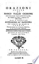 Orazioni scelte di Marco Tullio Cicerone (etc.)
