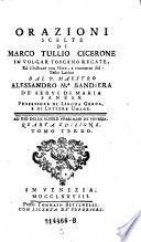 Orazioni scelte di Marco Tullio Cicerone in volgar Toscano Recate (etc.) Tomo Terzo