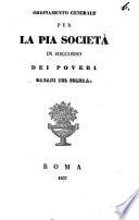 Ordinamento generale per la pia societa in soccorso dei poveri orfani pel colera