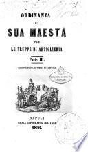 Ordinanza di sua maest A a per le truppe di artiglieria