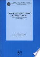 Organizzazione e lavoro negli enti locali