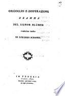 Orgoglio e disperazione dramma del signor Blömer traduzione inedita di Lorenzo Schabel