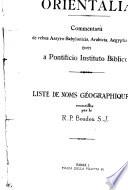 Orientalia