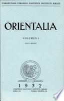 Orientalia: Vol.1
