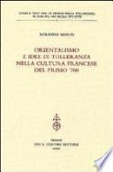 Orientalismo e idee di tolleranza nella cultura francese del primo '700