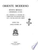 Oriente moderno rivista mensile d'informazioni e di studi