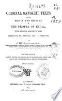 Original Sanskrit Texts on the Origin and History of the People of India