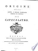 Origine della città, e delle famiglie nobili di Napoli