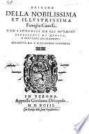 Origine della nobilissima et illustrissima famiglia Canossa, con i successi de gli huomini eccellenti di quella, e con i loro accasamenti. MS. notes