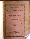Origini e progresso delle instituzioni della Monarchia di Savoia