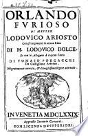 Orlando furioso, con gli Argomenti in ottava Rima di Lodovico Dolce et con le Allegorie a ciascun Canto di Tomaso Porcacchi ...