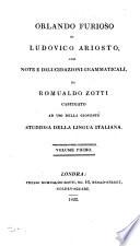 Orlando furioso, con note e dilucidazioni grammaticali, da R. Zotti castigato