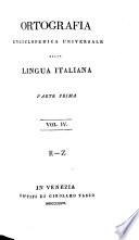 Ortografia enciclopedica universale della lingua italiana. 4. R-Z