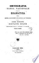 Ortografia sarda nazionale arsia gramatica della lingue Logudoure, 1