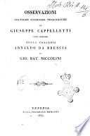 Osservazioni critiche storiche teologiche di Giuseppe Cappelletti prete veneziano sulla tragedia Arnaldo da Brescia di Gio. Bat. Niccolini