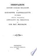 Osservazioni critiche storiche teologiche sulla tragedia Arhaldo da Brescia di Giovanni-Batista Niccolini