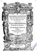 Osservazioni De Astrologia Et Altre Appartenenze, Circa della Medicina, & mutazione de tempi