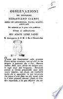Osservazioni del professore Sebastiano Ciampi sopra un'antichissima pietra scritta annulare dal medesimo per la prima volta pubblicata dirette al celebratissimo sig. abate Luigi Lanzi ..