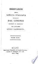 Osservazioni della Lingua Italiana