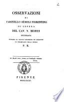 Osservazioni di Farinello Semoli fiorentino su l'opera del cav. V. Monti intitolata Proposta di alcune correzioni ed aggiunte al vocabolario della Crusca. P. 1. -5