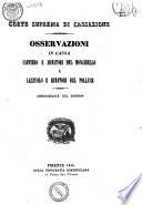 Osservazioni in causa Caffiero e armatori del Mongibello e Lazzuolo e armatori del Polluce ammissibilità del ricorso [Ranieri Lamporecchi ... et al.]
