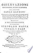 Osservazioni, riflessioni, nuove scoperte