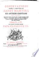 Osservazioni Sopra I Cimiteri De' Santi Martiri, Ed Antichi Christiani di Roma