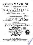 Osservazioni sopra l'eloquenza sacra del M.G. Malaspina sacerdote secolare. ..