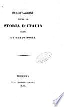 Osservazioni sopra la storia d'Italia scritta da Carlo Botta