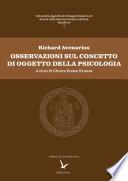 Osservazioni sul concetto di oggetto della psicologia