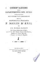 Osservazioni sul Dipartimento del Serio
