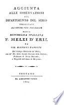 Osservazioni sul Dipartimento del Serio. Seconda edizione con aggiunta