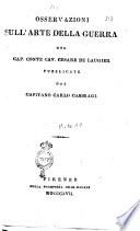 Osservazioni sull'arte della guerra del Cap. Conte Cav. Cesare de Laugier pubblicate dal Capitano Carlo Cambiagi