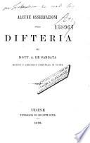 Osservazioni sulla Difteria