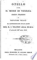 Otello o sia Il moro di Venezia