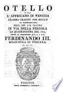 Otello, o sia L'Affricano di Venezia