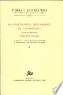 Palaeographica diplomatica et archivistica
