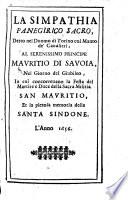 Panegirici del conte D. Emanuele Tesauro caualier Gran Croce de' SS. Mauritio e Lazaro. Dedicati alla regale altezza di madama Cristiana di Francia, ..